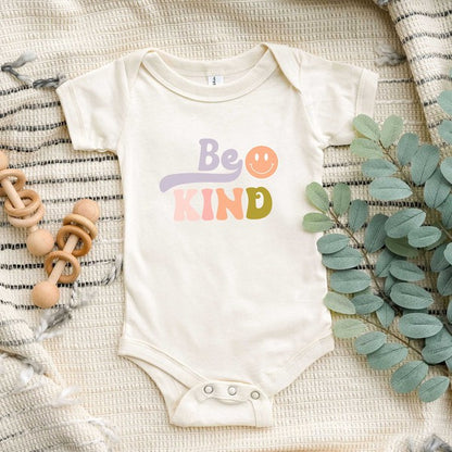 Be Kind Smiley Face Baby Onesie