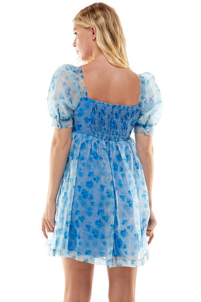 Floral Print Organza Dress