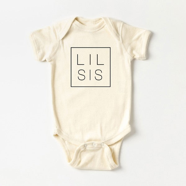 Lil Sis Square Baby Onesie