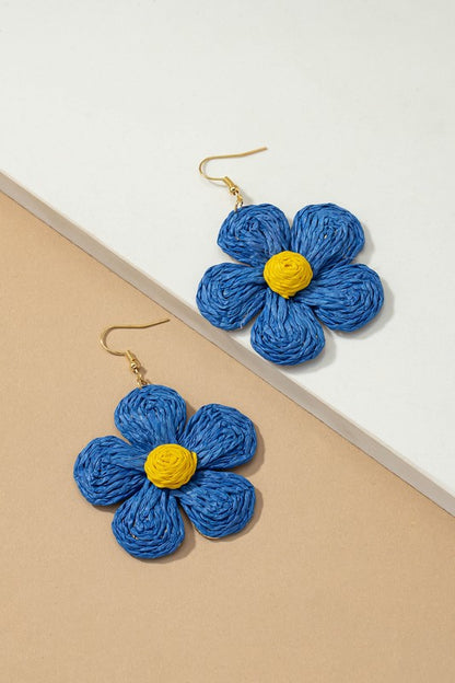 Large flower drop earrings