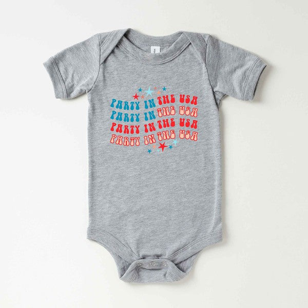 Party In The USA Wavy Baby Onesie