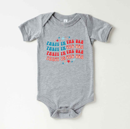 Party In The USA Wavy Baby Onesie