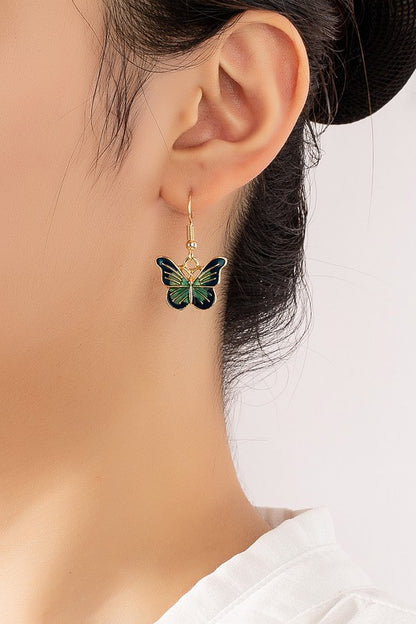 Butterfly drop earrings