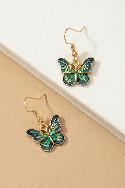 Butterfly drop earrings