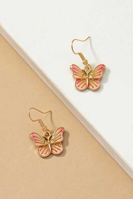 Butterfly drop earrings