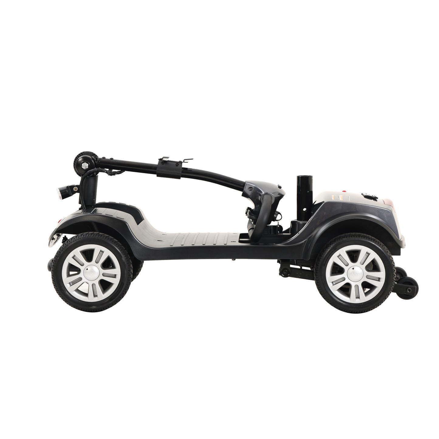 Four wheels Compact Travel Mobility Scooter with 300W Motor for Adult-300lbs, Metallic Gray