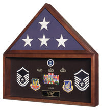 Burial Flag Medal Display case, Flag Document Holder by The Military Gift Store