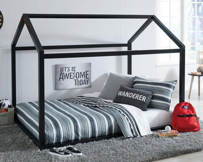 Ashley Flannibrook Black Contemporary Full House Bed Frame B082-162