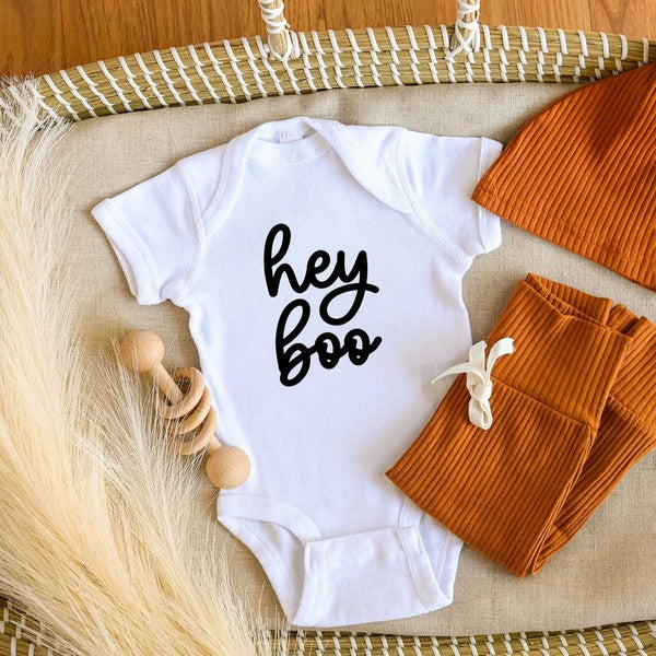 Hey Boo Cursive Baby Onesie