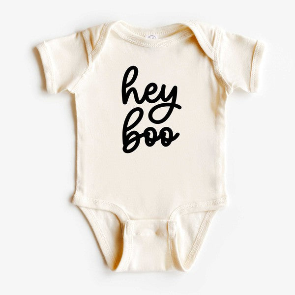 Hey Boo Cursive Baby Onesie