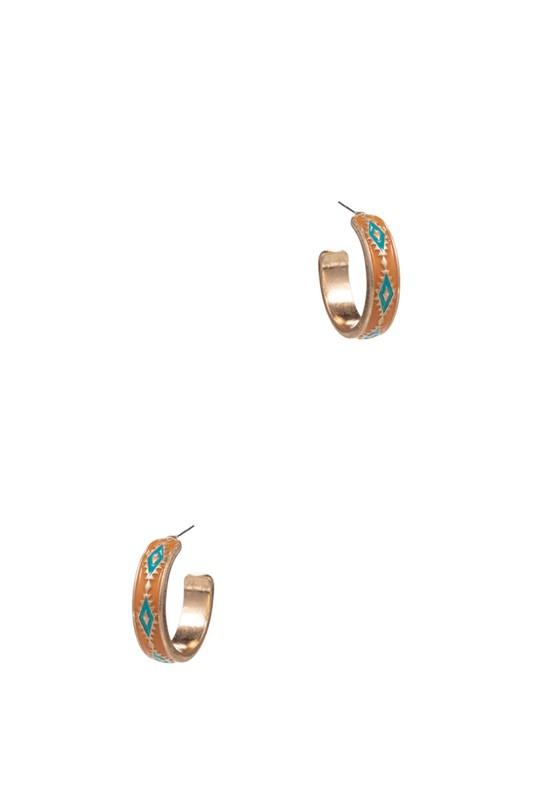 Western Aztec hoop Earrings