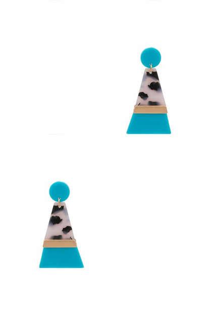 Dangle Triangle Resin Earrings