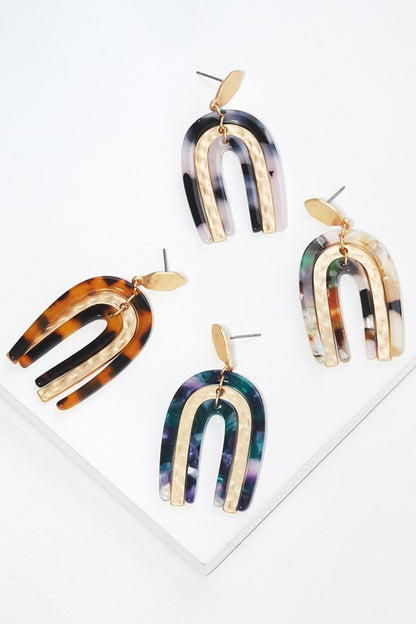 Tortoise Shell Acetate Post Earrings