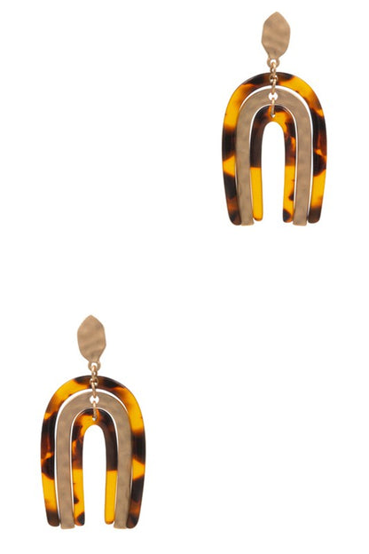 Tortoise Shell Acetate Post Earrings