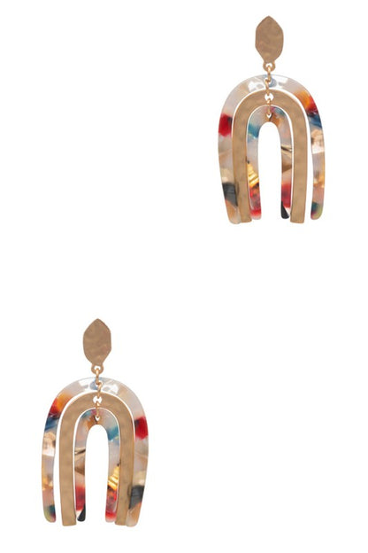 Tortoise Shell Acetate Post Earrings