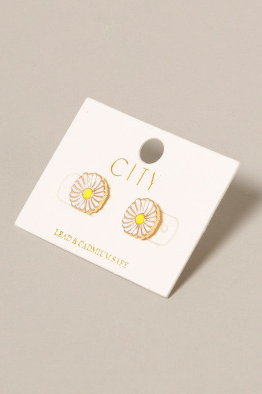 Daisy Signature Enamel Stud Earrings