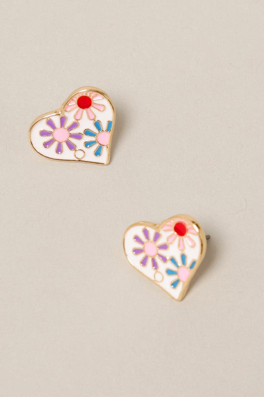 Pretty Enamel Charm Earring