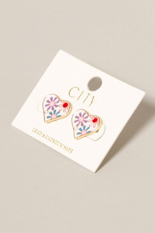 Pretty Enamel Charm Earring