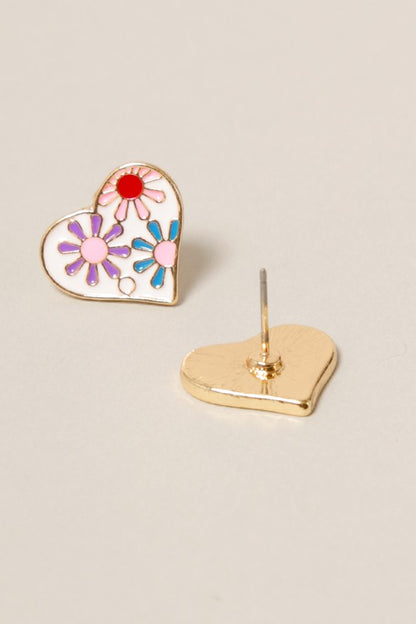 Pretty Enamel Charm Earring