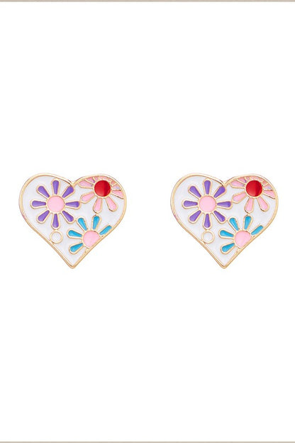 Pretty Enamel Charm Earring