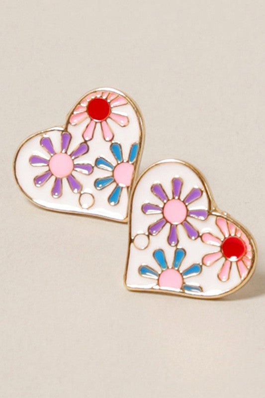 Pretty Enamel Charm Earring