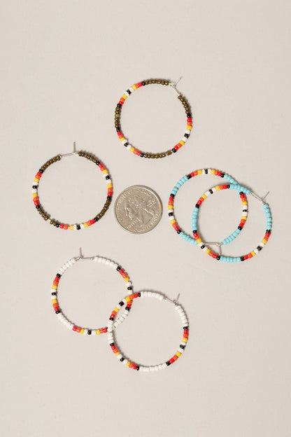 Simple Beaded Hoop Earrings