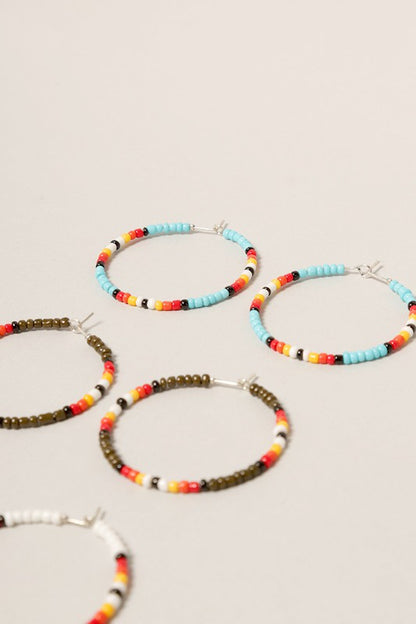 Simple Beaded Hoop Earrings