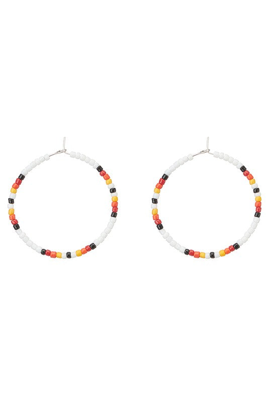 Simple Beaded Hoop Earrings