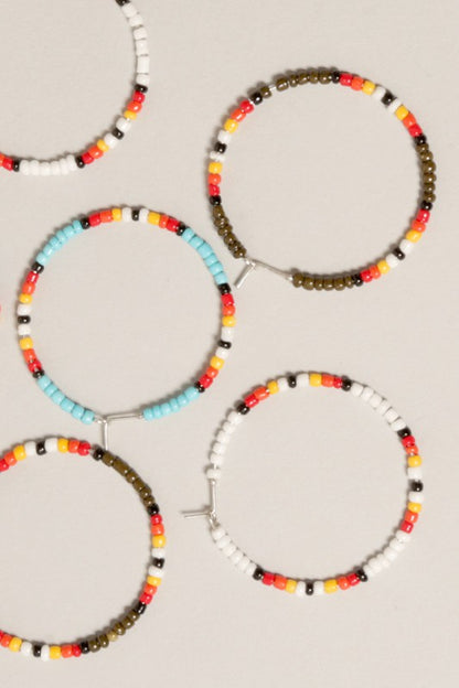 Simple Beaded Hoop Earrings