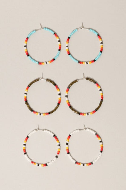 Simple Beaded Hoop Earrings