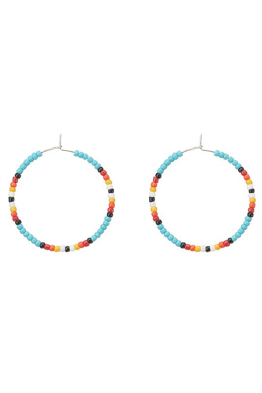 Simple Beaded Hoop Earrings