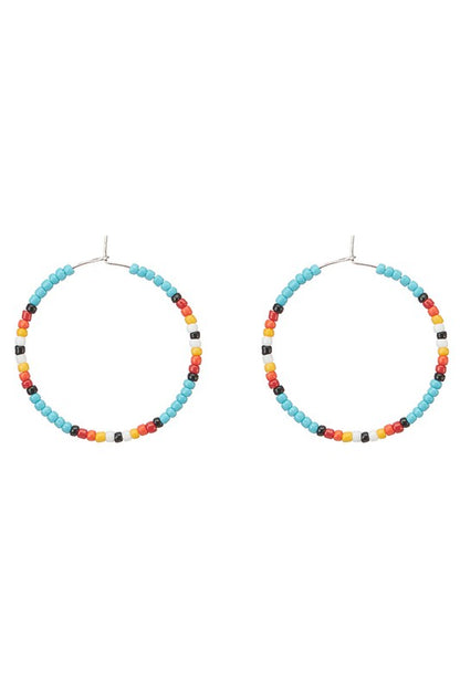 Simple Beaded Hoop Earrings