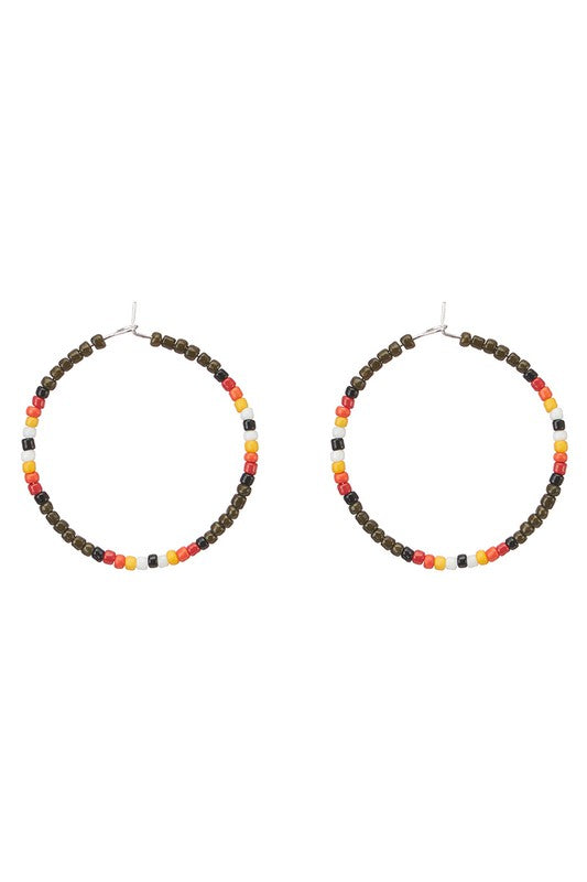 Simple Beaded Hoop Earrings