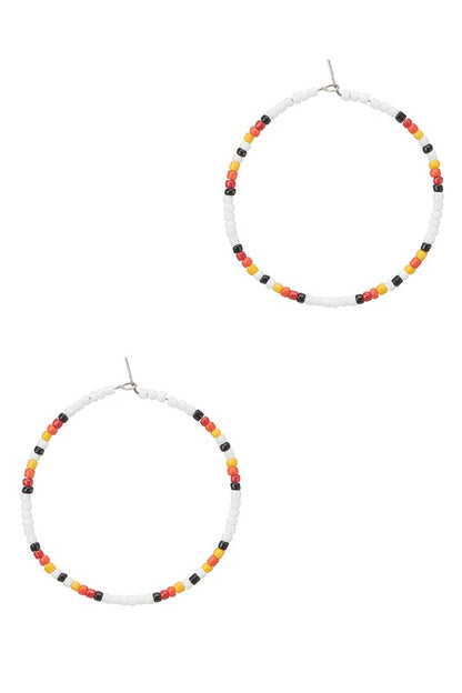 Medium Seed Bead Hoop Earrings