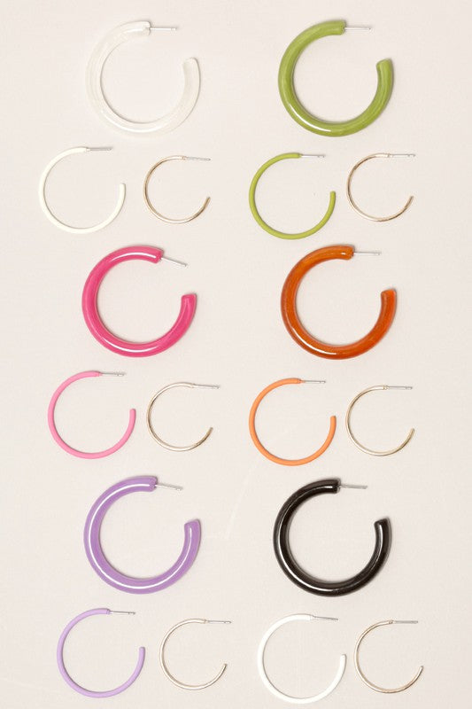 3 Pairs Multi Size Hoop Earrings Set