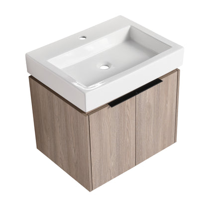 24 Inch Bathroom Vanity With Ceramic Basin  （KD-Packing）