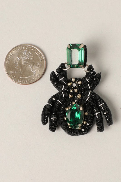 Spider Beaded Drop Earrings