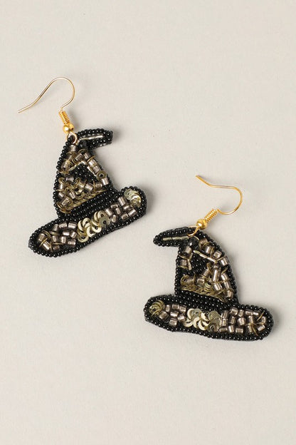 Witch Hat Halloween Hook Earrings