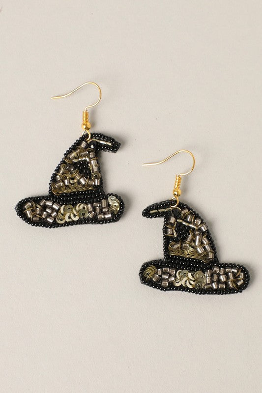 Witch Hat Halloween Hook Earrings