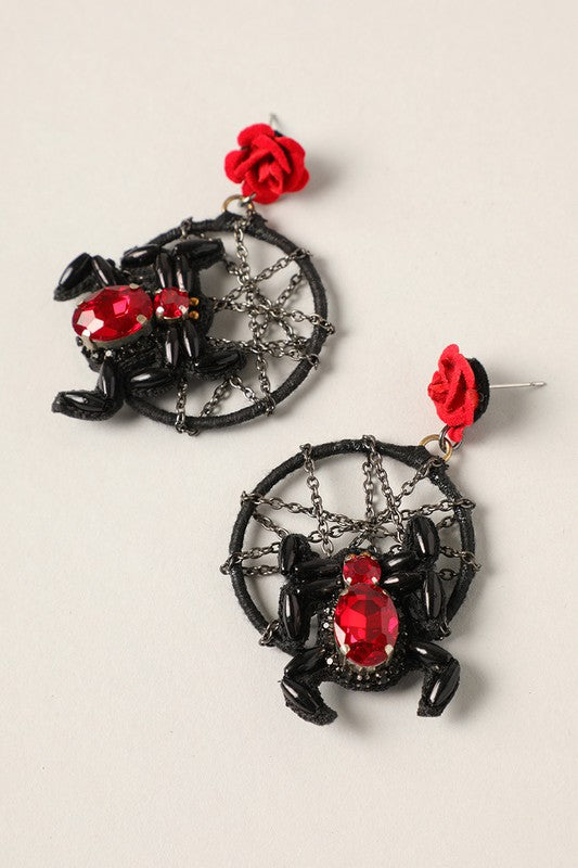 Spooky Spider Web Drop Earrings