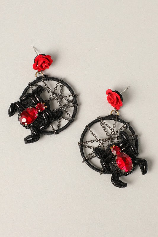 Spooky Spider Web Drop Earrings