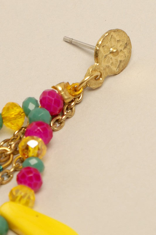 Colorful Fiesta Teardrop Beads Drop Earring