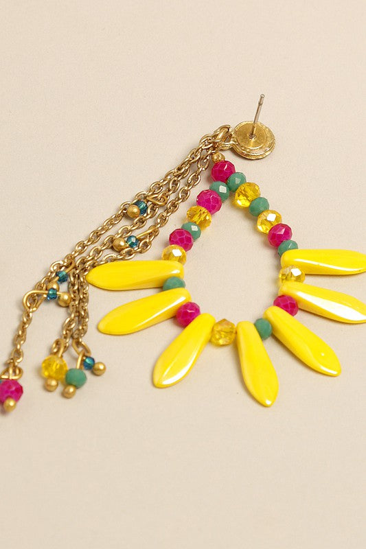 Colorful Fiesta Teardrop Beads Drop Earring