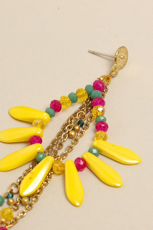 Colorful Fiesta Teardrop Beads Drop Earring