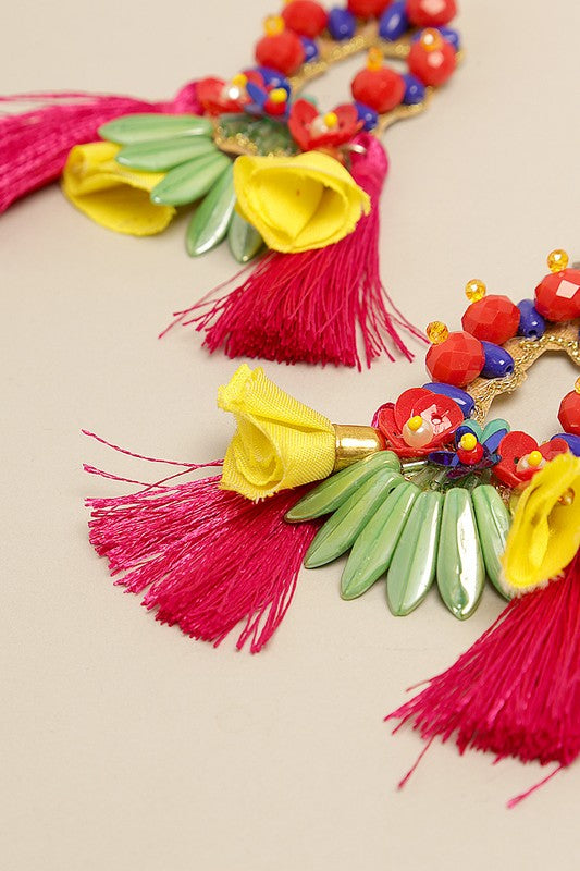 Tropical Fiesta Tassel Earrings