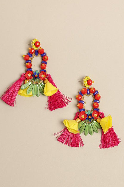 Tropical Fiesta Tassel Earrings