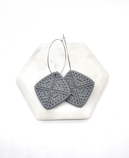 Dark Grey Gray Rattan Hoops