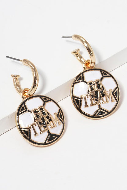 Soccer Ball Enamel Charm Earrings