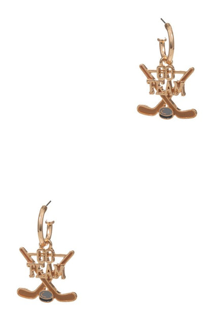 Hockey Set Enamel Charm Earrings