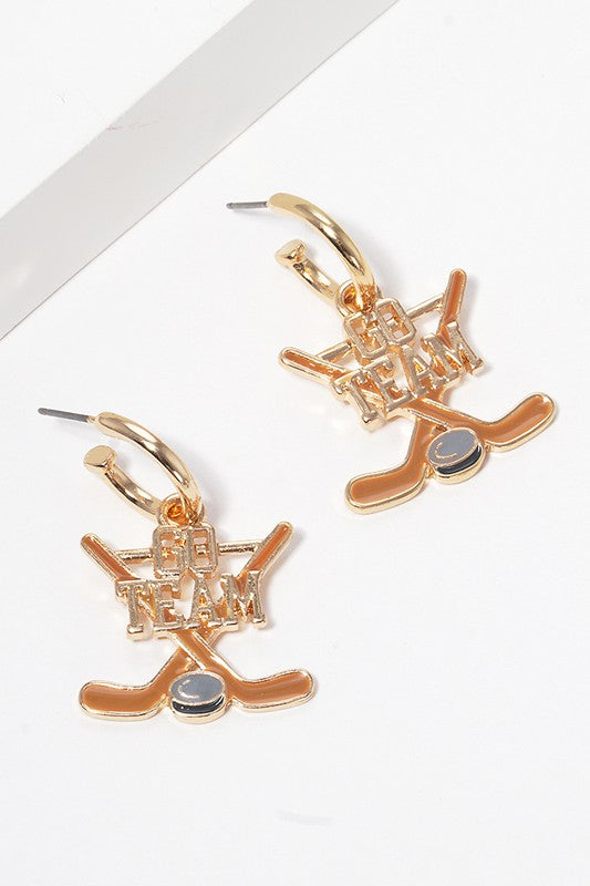 Hockey Set Enamel Charm Earrings